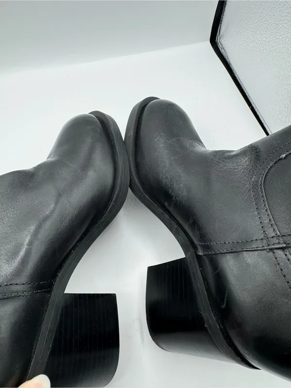 Schutz Wyatt Black Leather Mid Calf Boots Size 7 fall autumn winter nyc minimal - Image 8