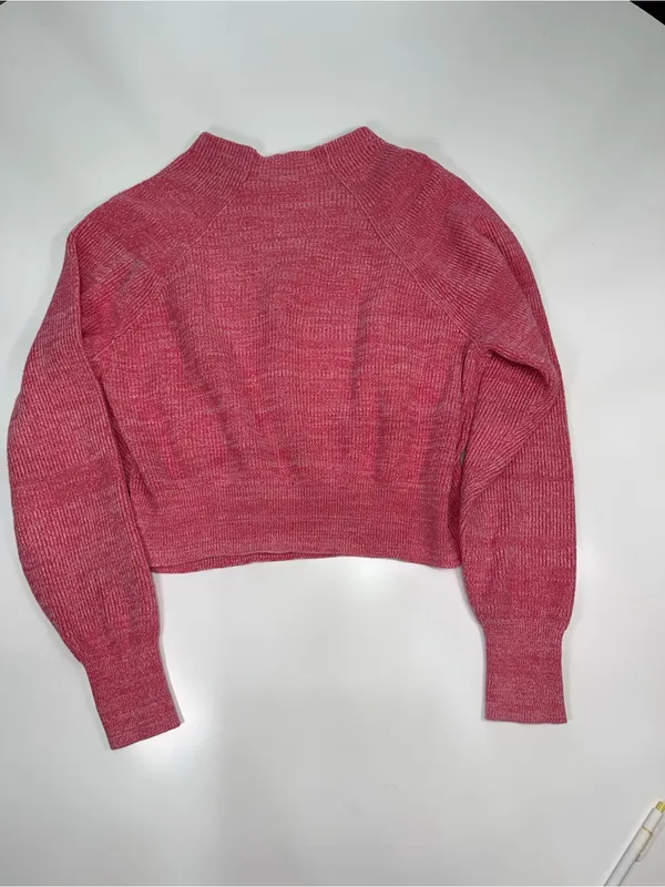 Free People Rose Pink Cropped Crewneck Sweater Size Medium NWOT - Image 6