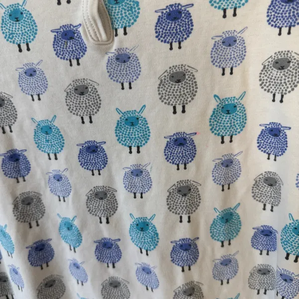 Roller Rabbit henley pajamas top pima long sleeve sheep print cotton pjs tee - Image 6