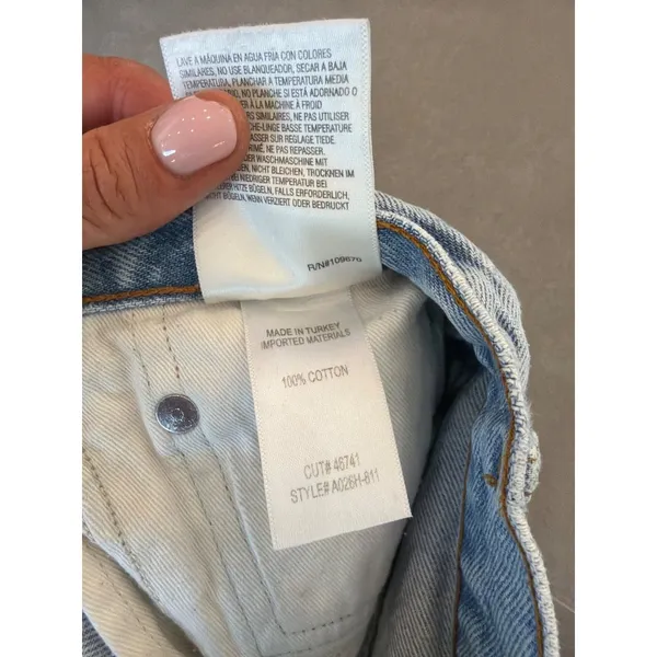 AGOLDE Parker Distressed Cut Off Denim Shorts Bitter Womens Size 25 - Image 9