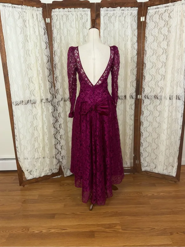 Gorgeous Vintage 1980s Dance Allure Lace Formal Dress - Image 6