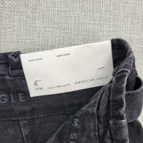 American Eagle Womens Mom Short Size 4 Black Denim‎ Paperbag Super High Rise NEW - Image 7