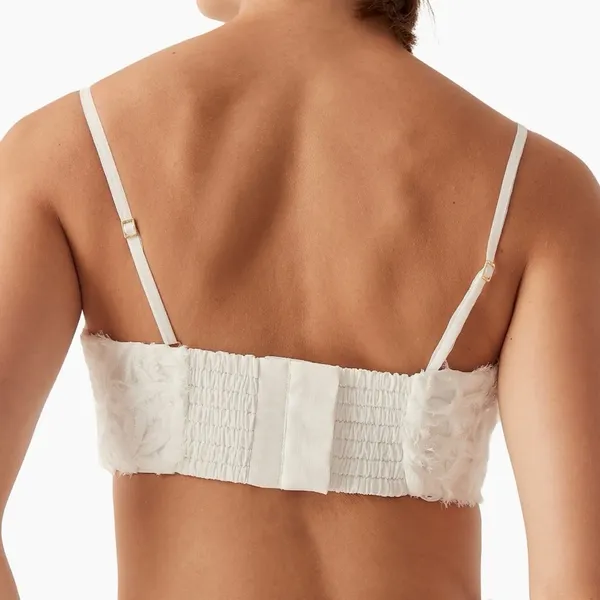 Aje NWT Women's Quintette Textured Bralette Top Ivory Floral US Size 0 - Image 4