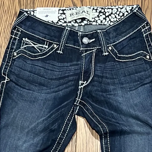 REAL ARIAT Low Rise Boot‎ Rosy Whipstitch Jeans C21 - Image 10