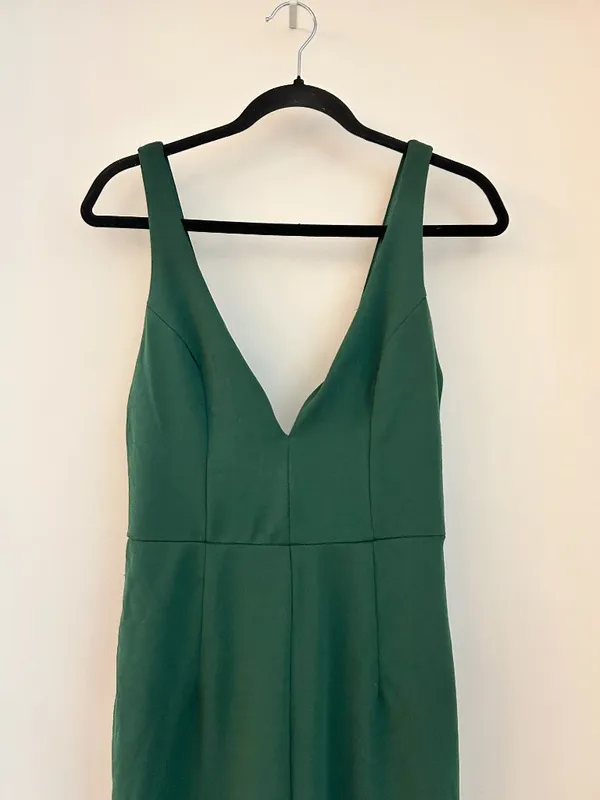 Lulus Instant Icon Dark Green V-Neck Sleeveless Jumpsuit Party Cocktail Size S - Image 6