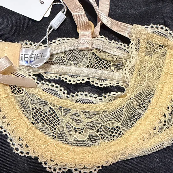 IEFIEL Women Sheer Lace Bra 1/4 Cups Push Up Underwired Bra. Size S - Image 3