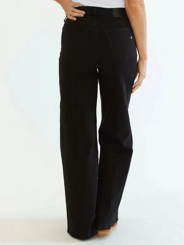 NWT CARLY JEAN LOS ANGELES CJLA Holland Wide Leg Jeans Black 1X - Image 3
