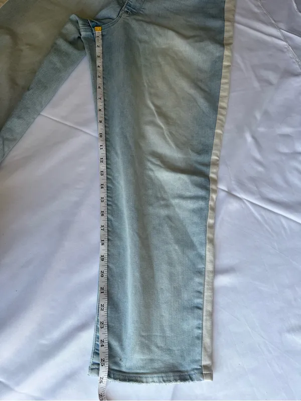 Athleta Sculpt Tek Straight Tuxedo Stripe Jeans Size 16 - Image 11
