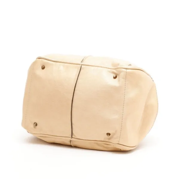 CHLOE PADDINGTON Leather Handbag Beige Cream Crossbody Strap Lock & Key - Image 6