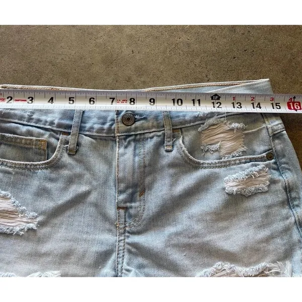 Abercrombie&Fitch ShortsSize 2 W 26 Blue Denim Distressed Frayed Hem Light Wash - Image 6