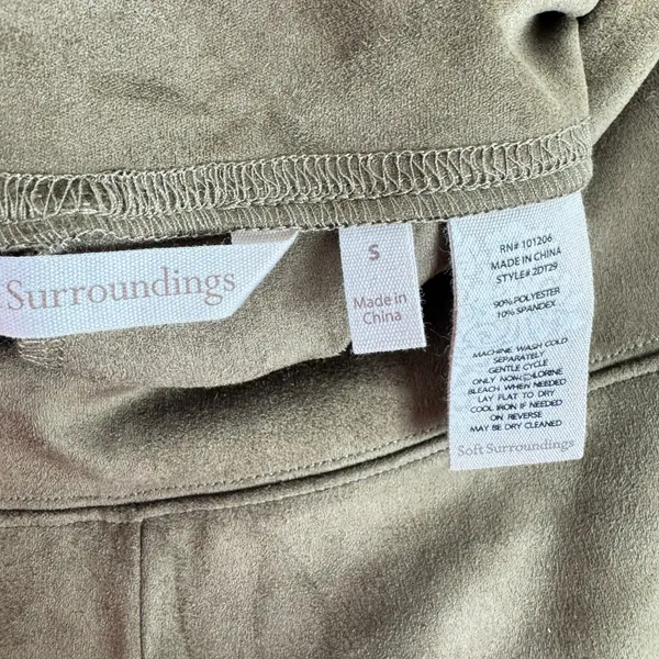 Soft Surroundings Brown Camel Faux Suede Lightweight Ankle Fit Leggings Size S‎ - Image 4