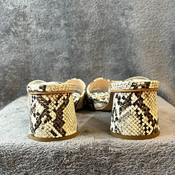 Zara Women's Snakeskin Mules - Black and Cream Sz 41/10.5 - Image 5