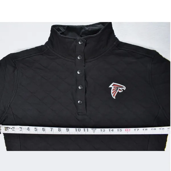 Atlanta Falcons 24 Reserve Quilted Snap Mock Neck Pullover Sweatshirt Black XL - Image 6
