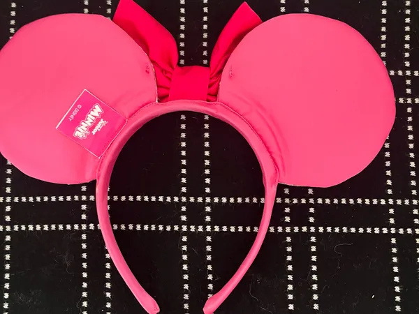 Minnie Mouse Disney Ears Headband Sequin Pink Polka Dot - Image 3