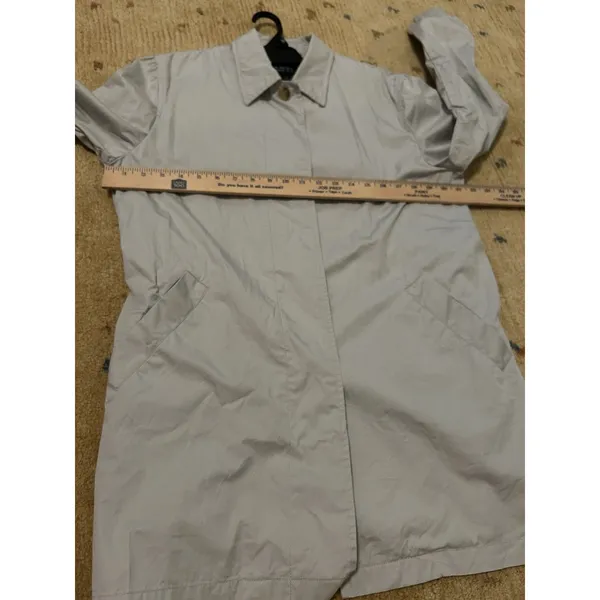 Lauren Ralph Lauren Cream Trench Coat Jacket Size Large Chic Minimalist Staple - Image 7