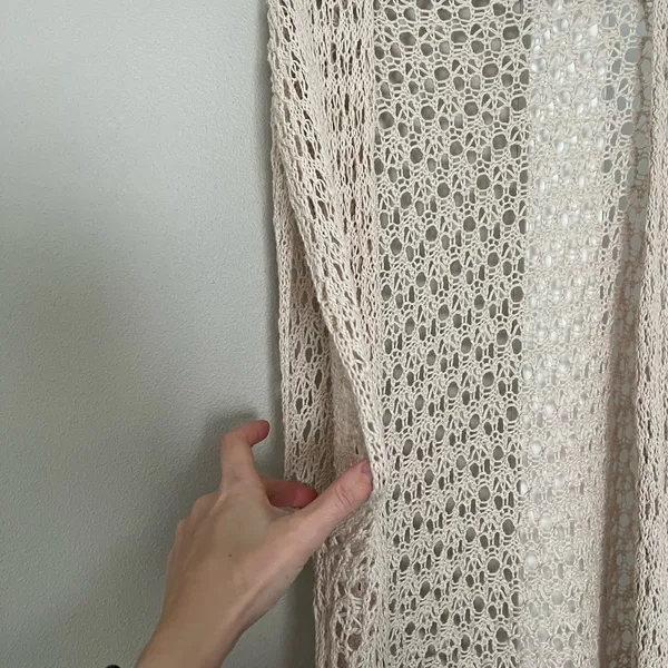 Mossimo Supply Co. Beige Open-Knit Cardigan - Image 3