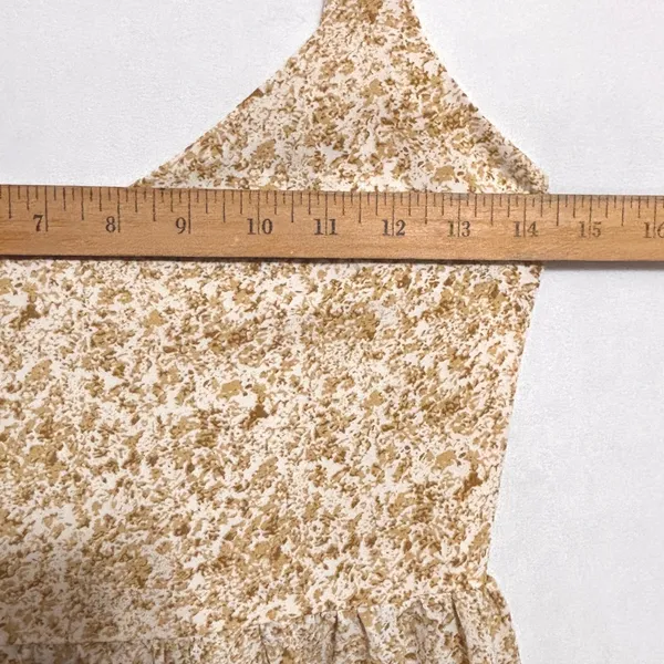 Camellia Ditsy Floral Maxi Dress Womens S Beige Sundress Smocked Cottage Summer‎ - Image 6
