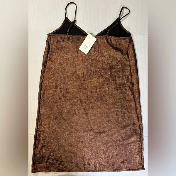A New Day Copper‎ Metallic Cami Slip Dress XS NWT - Image 9