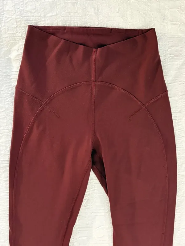 EXCELLENT Lululemon Unlimit High-Rise Tight 25" Red Merlot Nulu Yoga Leggings 4 - Image 3