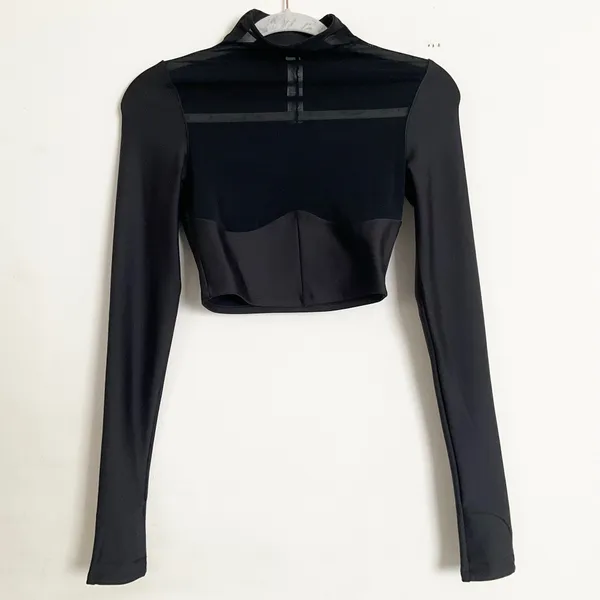 Alo Yoga Airlift Winter Warm Mesh Ski Time Long Sleeve Black XS - Image 2