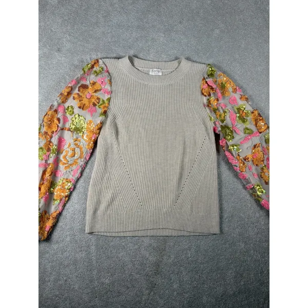 fate daisy flower puff sleeve sweater small‎ - Image 2