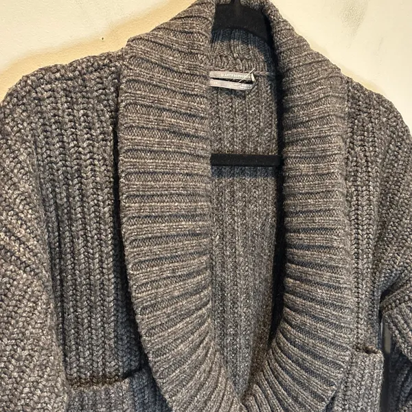 By Anthropologie Gray Chunky Knit Crapped Cardigan Sweater - size XS - Image 4