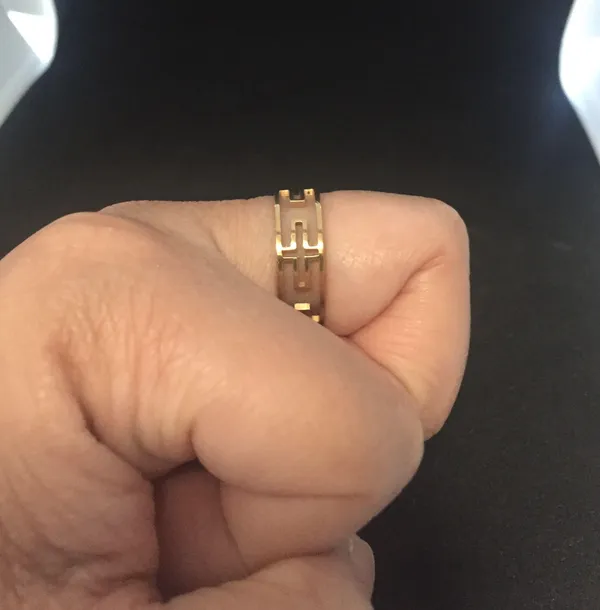 Handmade Golden cross stainless steel ring - Size 8.5 - Image 4