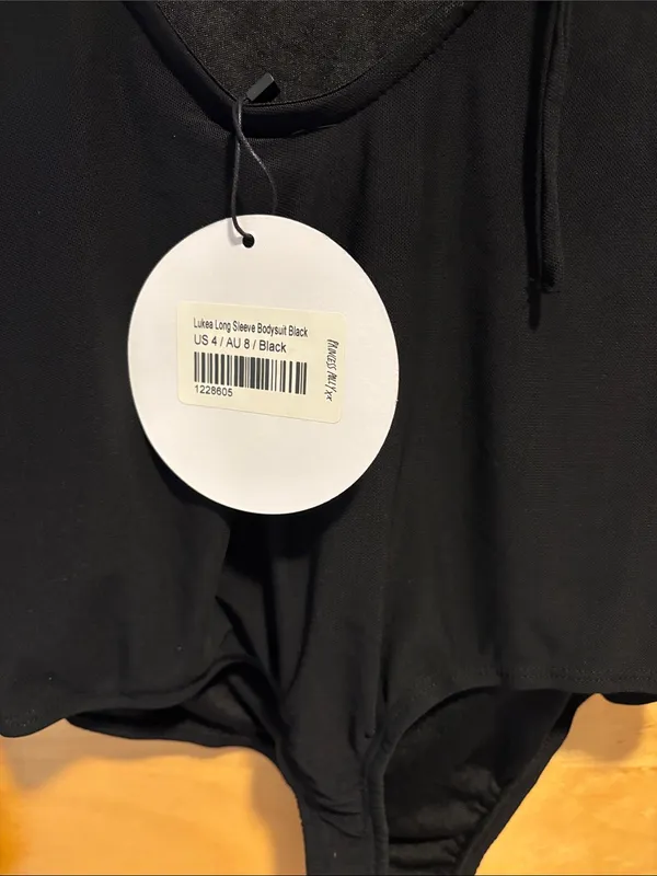 Princess Polly Lukea Black Sheer-Sleeve Long-Sleeve Bodysuit - Image 5