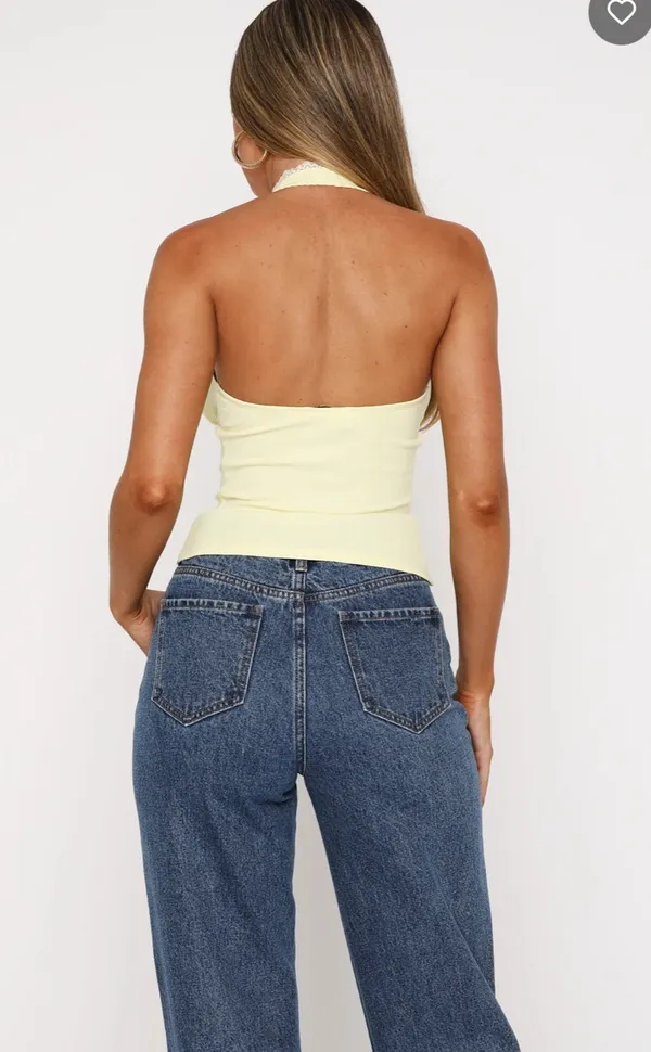 NEW White Fox Boutique Yellow Halter Top S - Image 4