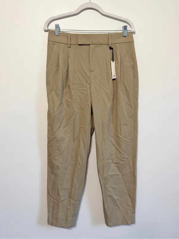 NWT Banana Republic VASTO PLEATED ITALIAN WOOL PANT SIZE 4 KHAKI TAN NEW - Image 2