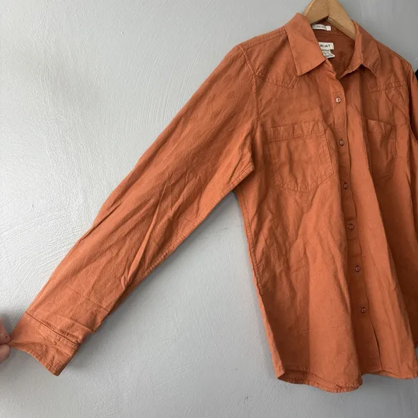 Ariat Billie Jean Relaxed Button Up Western Shirt Size Medium Ginger Cowgirl - Image 2