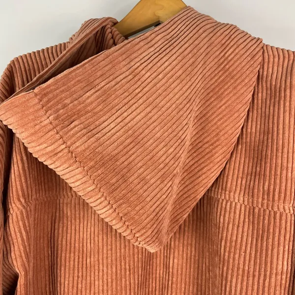 Altar’d State‎ Dusty Pink Women's Corduroy Cropped Hooded Full Zip Jacket - Image 9
