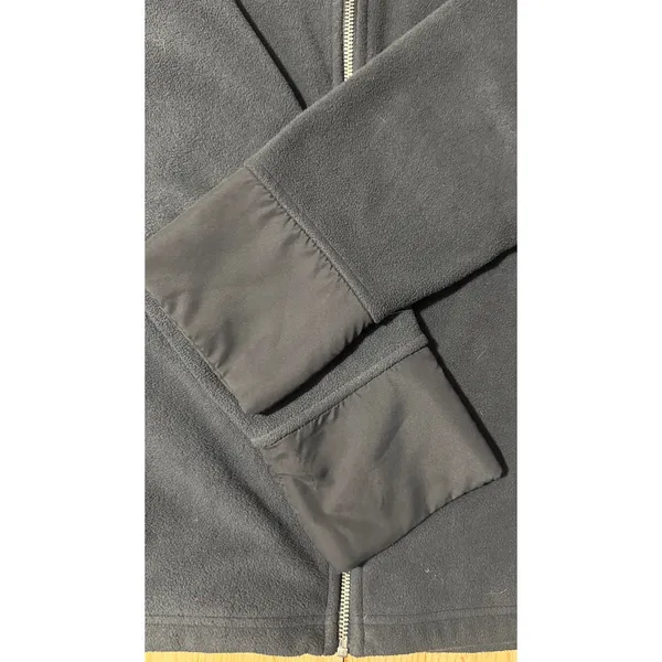 Old Navy Womens XL Black/Grey Full Zip‎ Fleece Jacket Mixed Media Mock Neck - Image 2