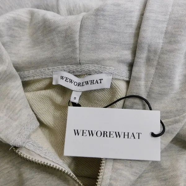 NWT!! WEWOREWHAT Half Zip Hoodie Heathered Gray Sweatshirt Hood Athleisure Small - Image 10