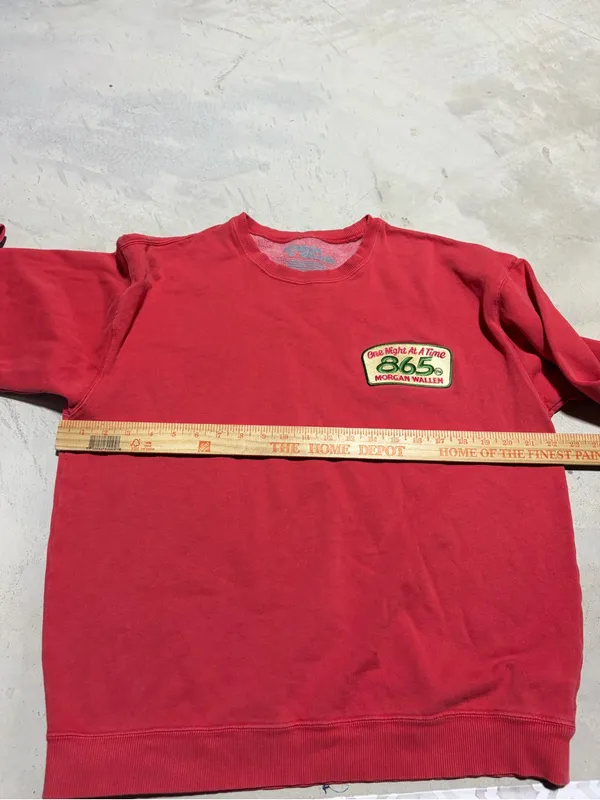 Morgan wallen one night at a time 865 patch Red Crewneck Sweatshirt large - Image 5