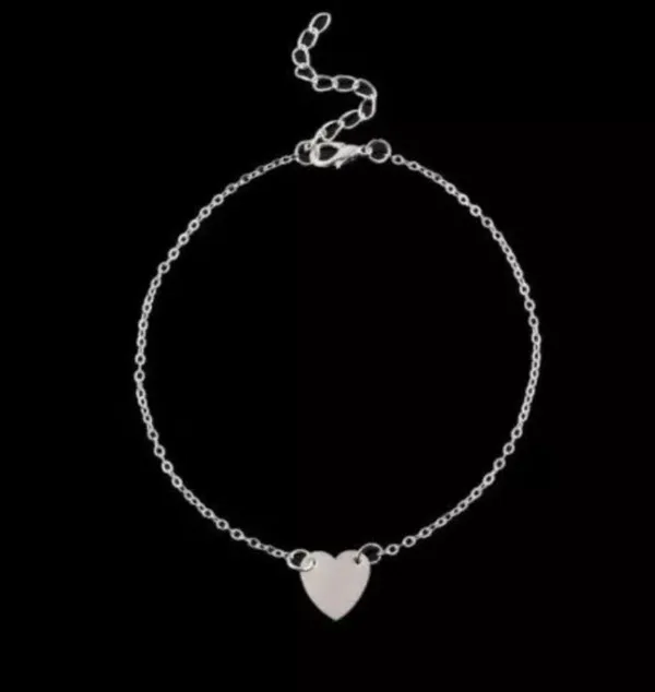 Silver Heart Anklet - Image 2