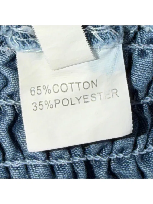 Blue Smocked Large Denim Romper - Image 7