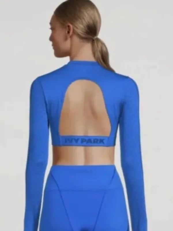 Adidas Ivy Park Cropped Long Sleeve Performance Top Gym Training Workout Size M - Image 2