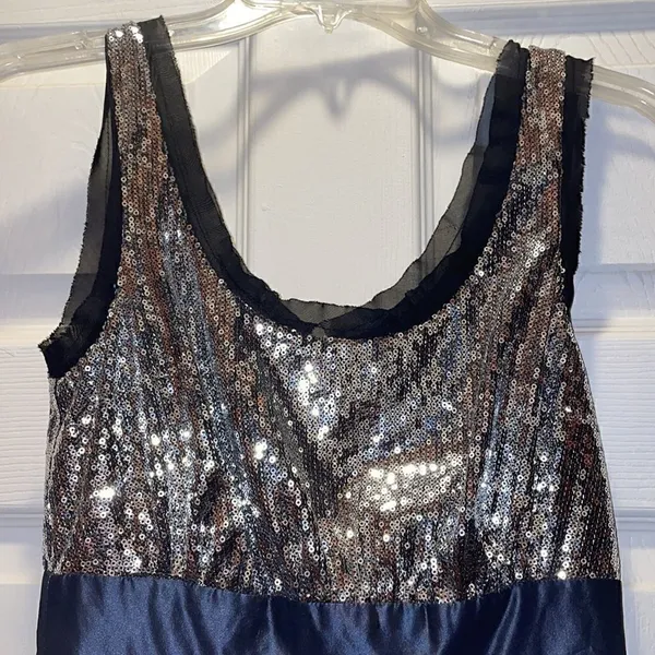 BCBGeneration Sequin Blue Frost Mini Dress - Image 2