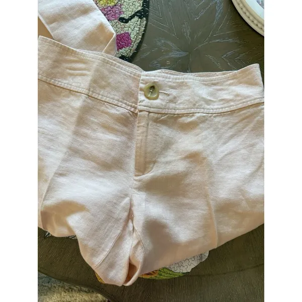 Banana Republic Pants Womens 6 Martin Fit Trouser light Pink 100% Linen - Image 3