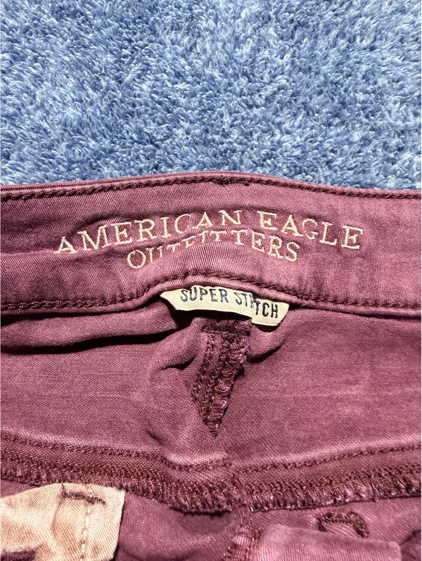 American Eagle Outfitters Super Stretch Purple Denim Shorts - Image 2