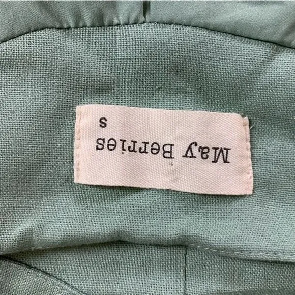 May Berries Green Linen Blend Button Vest Small Cottagecore Lightweight Chic - Image 4
