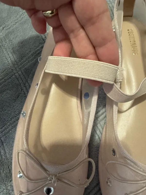 Cushionare Elegant Mary Jane Studded Mesh Ballet Nude size 8.5 - Image 6
