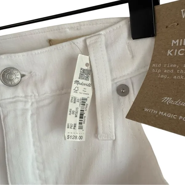 Madewell Mid-rise Kick Out Crop‎ Jeans White 33 - Image 14