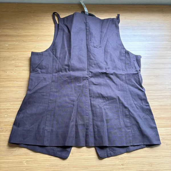 Madewell Brown Square Neck 12 Drapey TENCEL Lyocell Blend Twill Vest NS325 - Image 6
