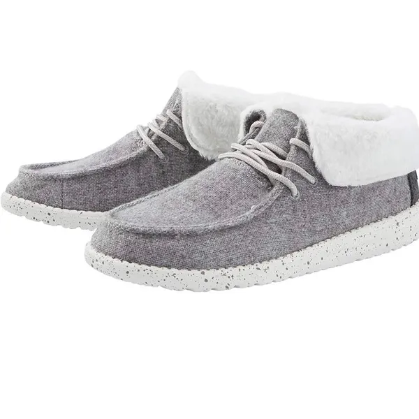Hey Dude Britt Womens Faux Fur Lined Slip On Shoes Gray Cozy Casual‎ - Size 8 - Image 3