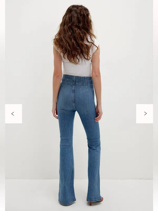 Free People We The Free Jayde Flare Jeans in Sunburst Blue - Image 3