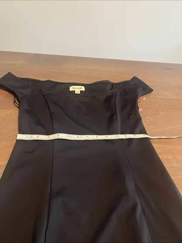 Open Edit Black Cap-Sleeve A-Line Mini Dress - Women Sz S - Image 3