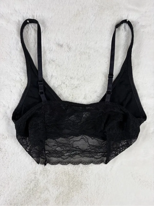 Guess Black Lace Longline Bralette Top - Image 4