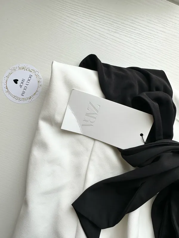Zara mini bodycon Elegant Black and White Dress wedding holiday evening - Image 19